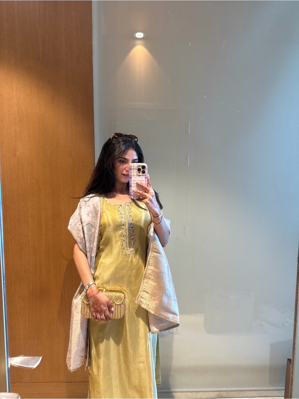 Traditional Indian Suit in lime green